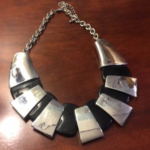 Silver and Black Necklace